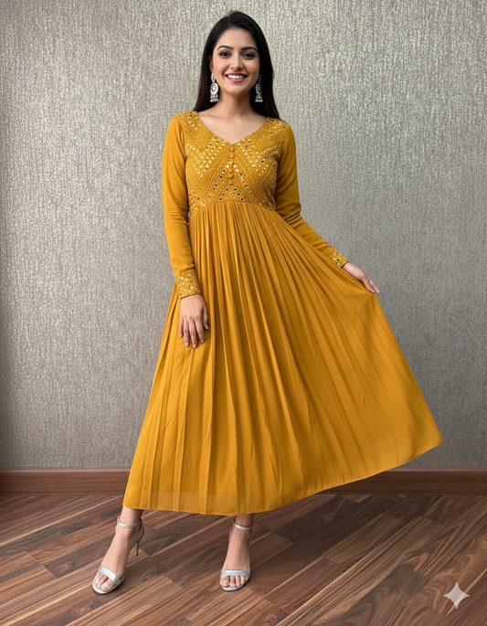 Velxora Women’s Party Wear Maxi – Stylish Full Sleeve Gown