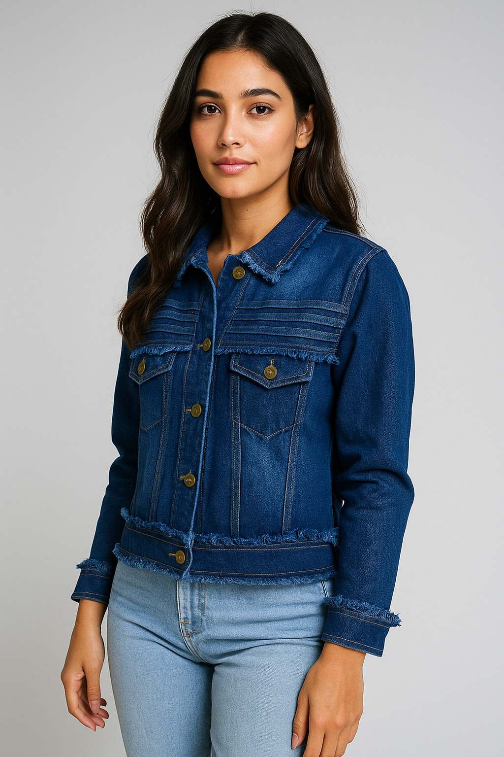 Velxora Women’s Classic Blue Denim Jacket – Trendy & Casual Wear
