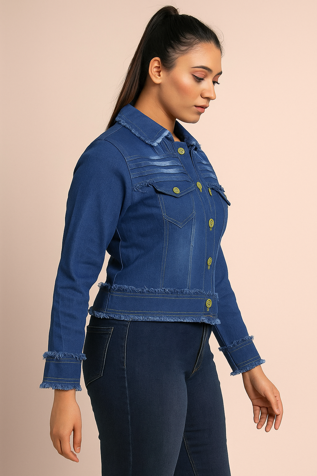 Velxora Women’s Classic Blue Denim Jacket – Trendy & Casual Wear