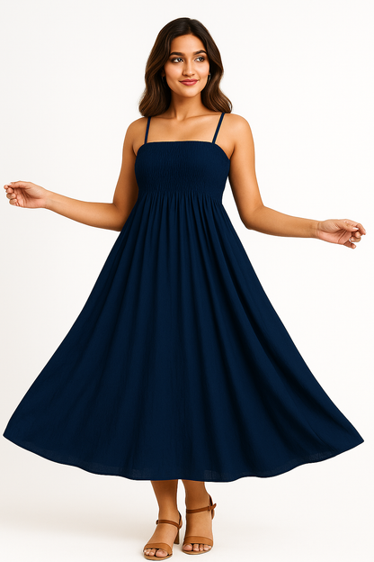 Velxora Women’s Elegant Maxi Dress – Sleeveless Flared Gown