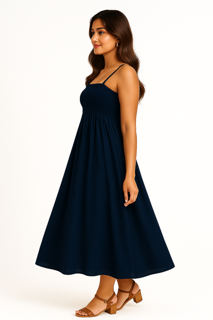 Velxora Women’s Elegant Maxi Dress – Sleeveless Flared Gown