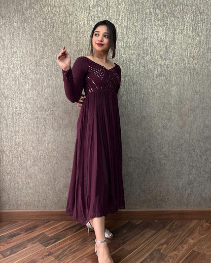 Velxora Women’s Party Wear Maxi – Stylish Full Sleeve Gown