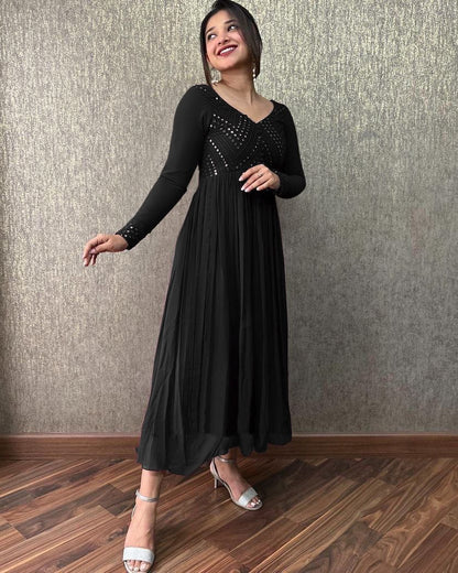 Velxora Women’s Party Wear Maxi – Stylish Full Sleeve Gown